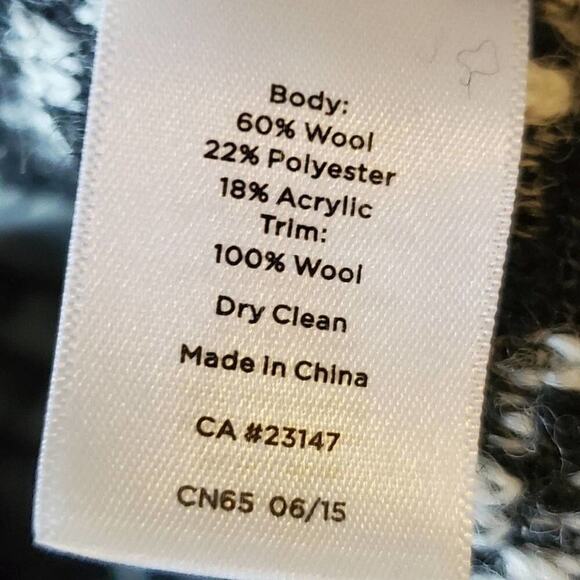 Talbots tweed wool blend coat stadium length weekends size Large - Picture 13 of 14